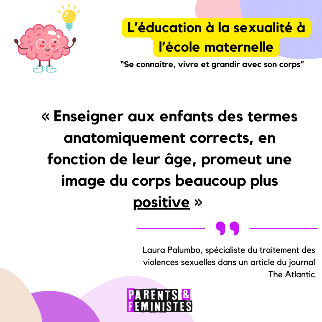 Citation Laura Palumbo sur l'importance d'apprendre les termes anatomiques corrects aux enfants pour promouvoir une image positive du corps